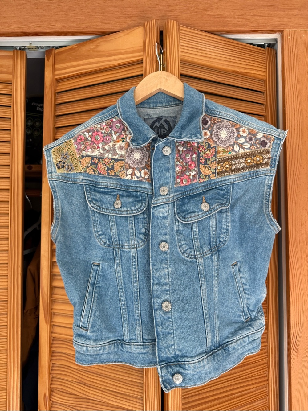 Upcycle Co Embroidered Denim Vest - bundle 3 items and save 30%